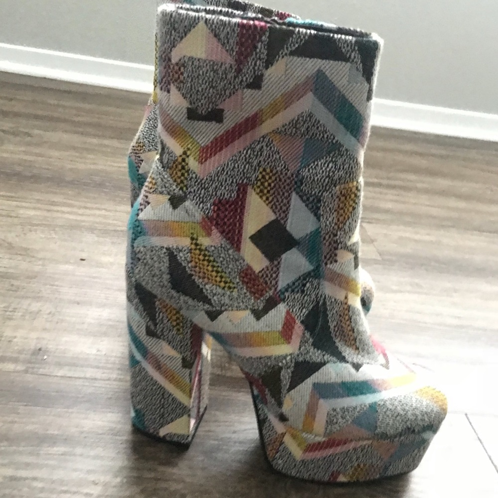Multicolor patchy platform booties - Picture 4 of 4